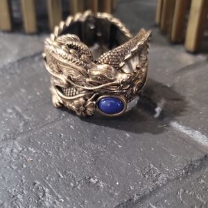 Lucky Brand Gold Dragon Bracelet with Blueish Purple Stone